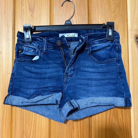 KanCan Pants - KanCan Dark Blue Rolled Cuff Denim Shorts - Women's